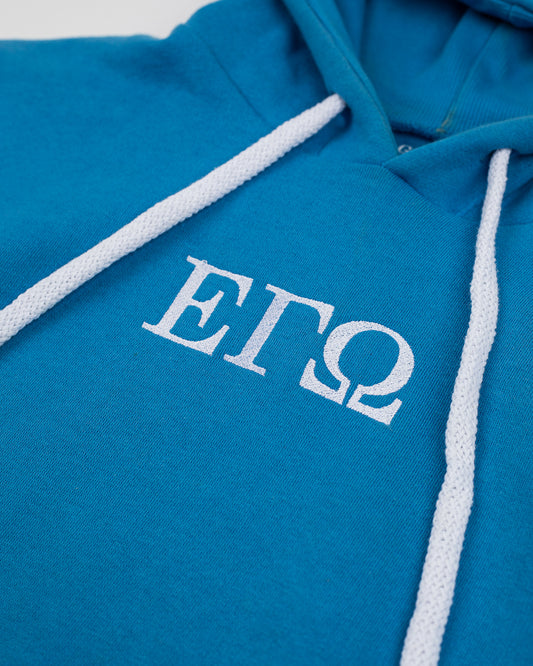 The baby blue hoodie