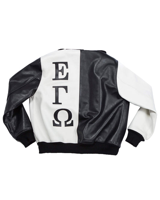 Leather bomber jacket