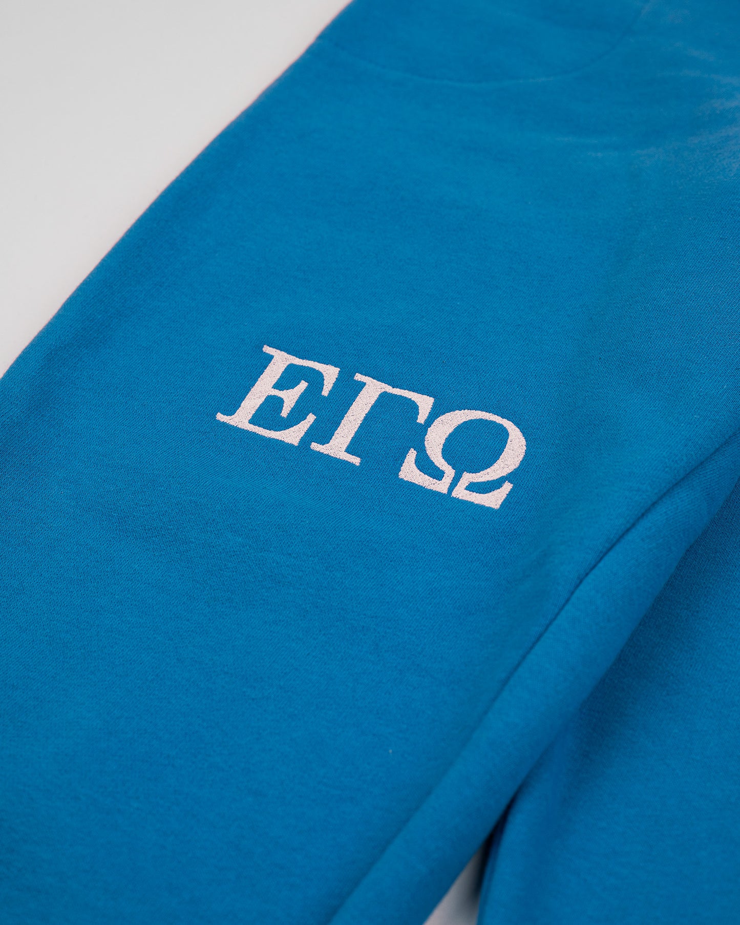 The baby blue sweat pants