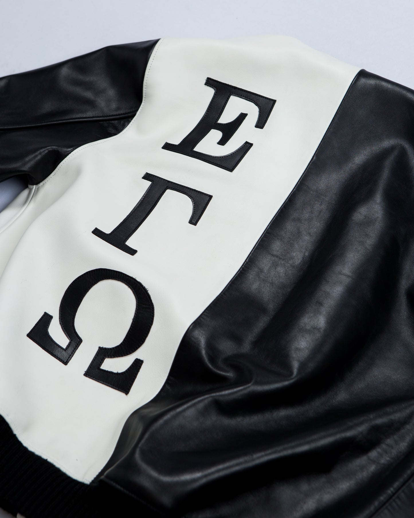 Leather bomber jacket