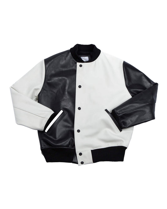 Leather bomber jacket