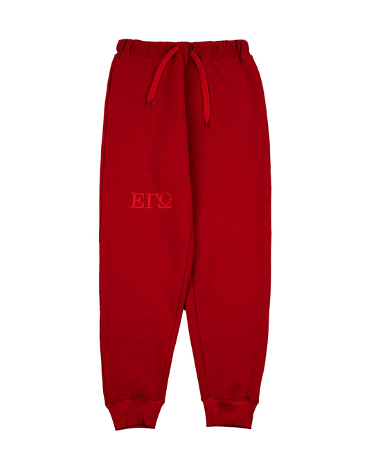 The red sweat pants