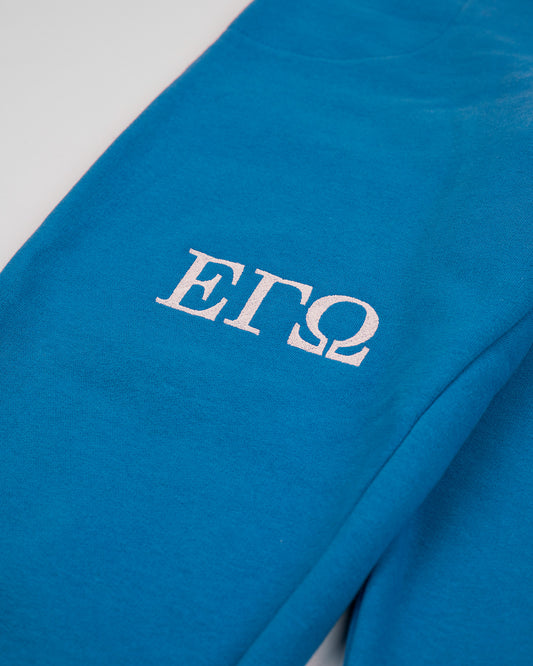The baby blue sweat pants
